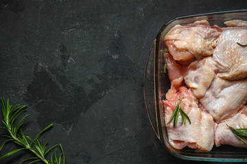 raw chicken (poultry). food background