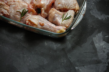 raw chicken (poultry). food background