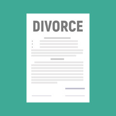 Divorce and property divison concept. Vector