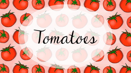 Vector Illustration of Tomatoes Pattern Sketch Style