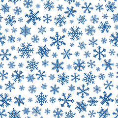 Snowflake seamless pattern. Winter vector background