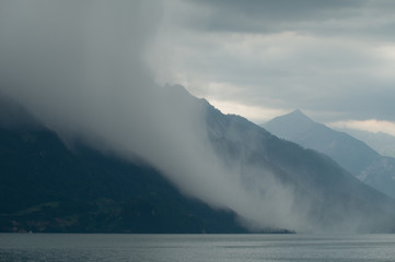 Unwetter am Brienzer See in der Schweiz