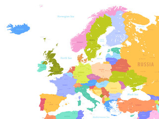 Fototapeta premium Kolorowe wektor mapa Europy