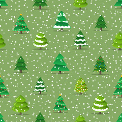 Christmas trees seamless pattern vector illustration