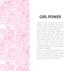 Fototapeta na wymiar Girl Power Line Pattern Concept