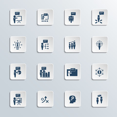 Training. Business training vector icon set.
