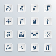 Training. Business training vector icon set.