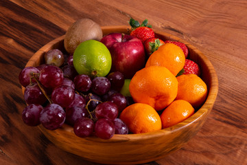 Fruit bamboo bawl filled with variety of fruit