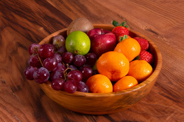 Fruit bamboo bawl filled with variety of fruit