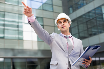 Businessman pointing at something