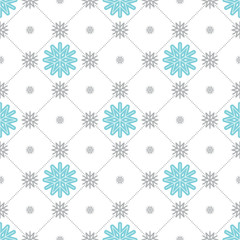 A set of vector snowflakes on a white background. Vector illustration seamless pattern. Flat design