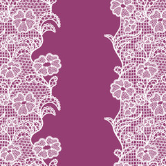 Seamless lace border. Invitation card.