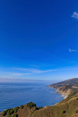 Fototapeta na wymiar Blue Sea, Blue Sky, Big Sur, CA