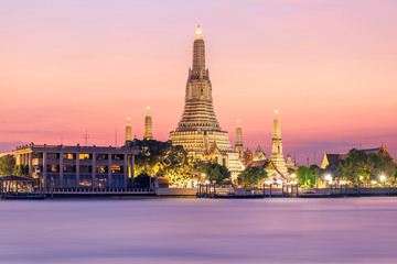 Wat Arun during a sunset in Bangkok