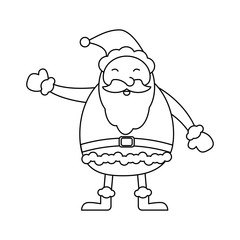 Christmas santa claus cartoon black and white