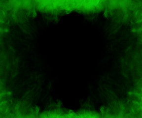 frame from green smoke over black background  - 239547717