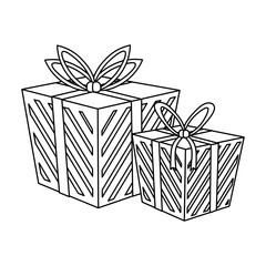 Christmas gift boxes black and white