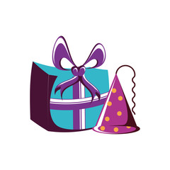 gift box present with hat party