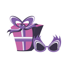 gift box present with mask carnival