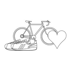 Fitness and sport elements black and white