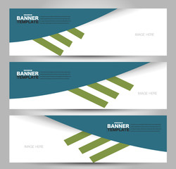 Banner template. Abstract background for design,  business, education, advertisement. Green and blue color. Vector  illustration.
