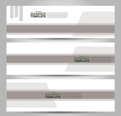 Banner template. Abstract background for design,  business, education, advertisement. Green color. Vector  illustration.