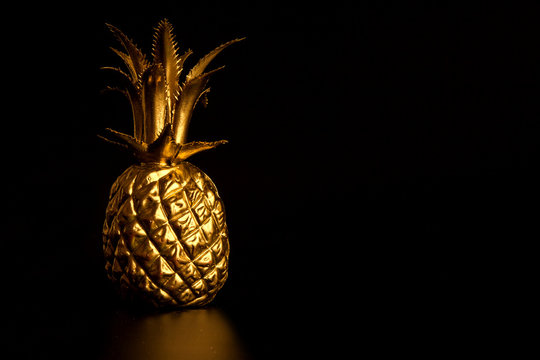 golden pineapple isolated