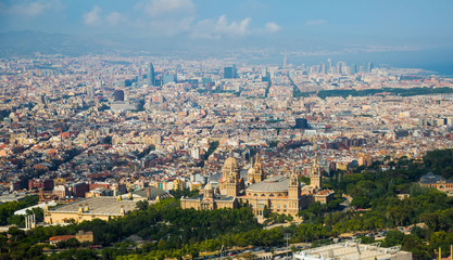 Fototapeta premium Historical neighbourhoods of Barcelona, view above