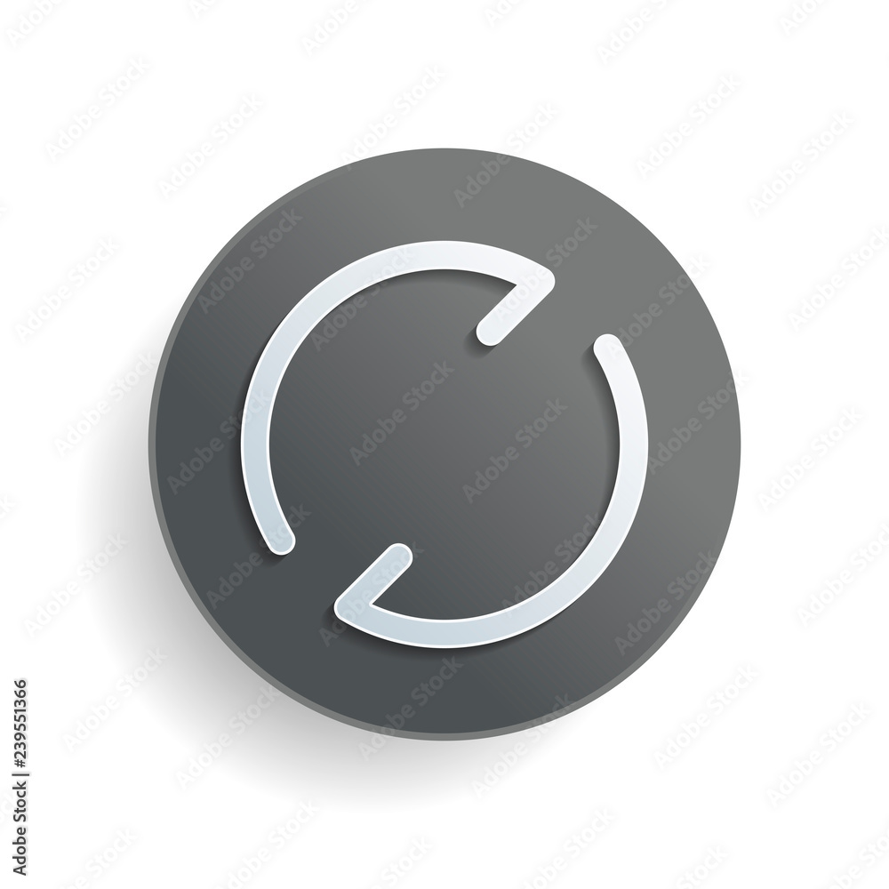 Poster simple arrows, update, reload. navigation icon. linear symbol with thin line. one line style. white 