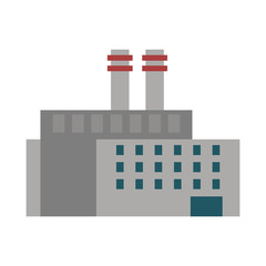 Factory industry building isolated