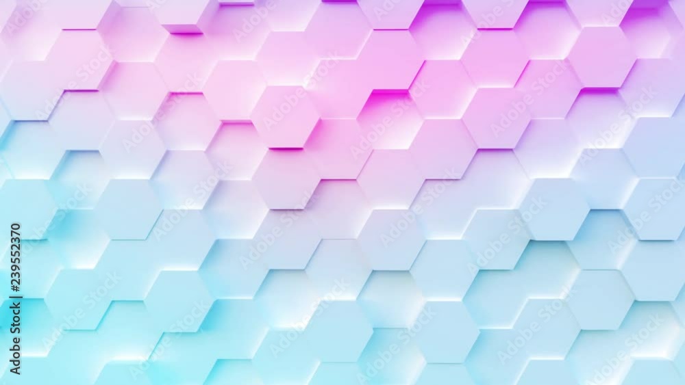 Wall mural scifi technology hexagon pattern background - seamless 4k loop