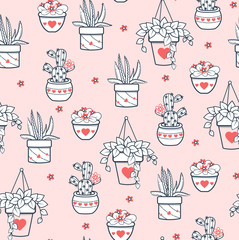 background Seamless pattern  houseplant