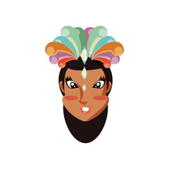 head of woman carnival dancer