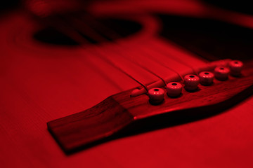 Fragment of the body of acoustic guitar.