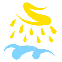 Shining sun and cloud or water, pattern