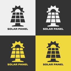 Vector solar panel icon.