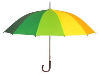 Rainbow umbrella on white