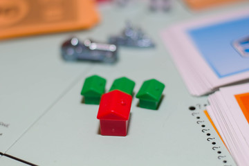 Game monopoly close up.