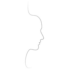 Girl s face one line