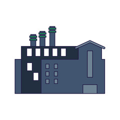 Factory industry building isolated