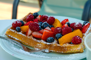 Waffles with Fresh Berries