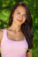 Portrait of beautiful young happy woman