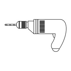 drill tool equipment black and white