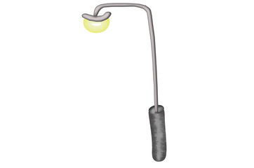 Street light. Road lamp. Element of the equipment on a white background. City. Illustration.