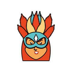 head of woman carnival dancer with mask