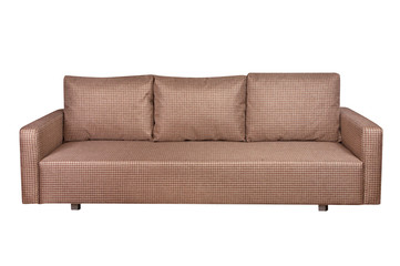 Brown sofa furniture isolated on white background