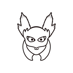 head of woman carnival dancer with mask