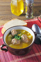 soup with meatballs