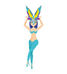 Obraz premium woman carnival dancer with mask