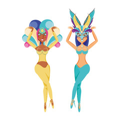women carnival dancers avatar character